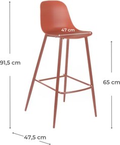 Set 4 Sgabelli 47,5x47xH91,5 cm in Polipropilene Frida Ruggine...