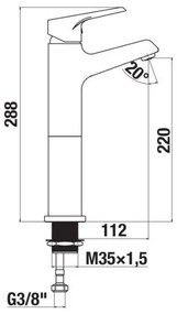 JIKA H3111W80041201 - Rubinetto lavabo CUBE 28,8 cm cromo lucido