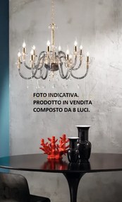 Lampadario dido 8 luci fume' e oro attacco e14 d.83cm