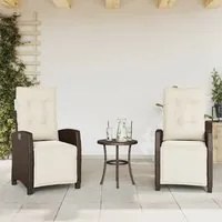 Sedie da Giardino Reclinabili 2 pz con Poggiapiedi Polyrattancod mxl 86939