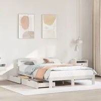 Letto senza Materasso Bianco 135x190 cm Legno Massello di Pino 3309870