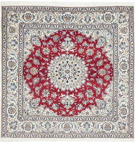 Nain Tappeto 200x190 Rosso (Iran) Annodato A Mano