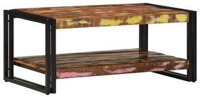 Tavolino Salotto Multicolore 90x50x38cm Legno Massello Recupero /
