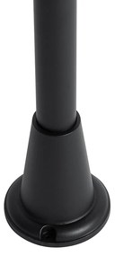 Lampada da terra per esterni nera con vetro scanalato 100 cm IP44 - Charlois Ribbed