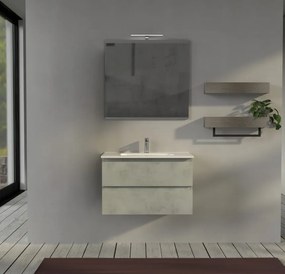 Mobile da bagno 80 cm sospeso Grigio - Sofia