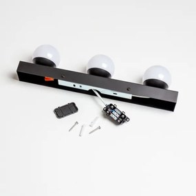 Brilagi - Illuminazione LED per specchio da bagno HOLLYWOOD 3xLED/3W/230V IP44 nero