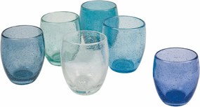 Set 6 Bicchieri Acqua in Pasta Di Vetro Soffiato 300 ml VdE Tivoli 1996 Acapulco Marea...