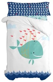 Set di copripiumino HappyFriday Moshi Moshi Whale Multicolore Singolo 2 Pezzi