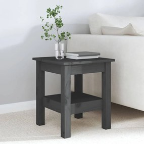 Tavolino da salotto grigio 35x35x40 cm legno massello di pino