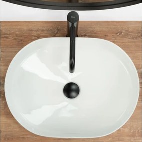 REA-U6563 - Lavabo da appoggio NADIA 38 x 50 cm, ceramica, bianco lucido
