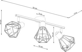 Lampada da soffitto nera ø 10 cm Varpu - Sollux
