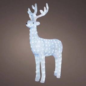Figura natalizia illuminata natalizia colore bianco 200 lampadine bianco freddo H 128 cm