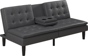 Divano letto grigio in similpelle 191 cm Maine - Støraa