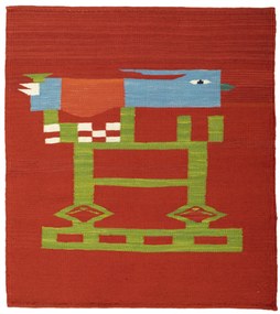 Kilim Tappeto 100x90 (Tacchino) Tessuto A Mano