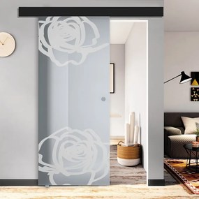 Porta scorrevole Rose, L 88 x H 215 cm, con binario Atelier nero