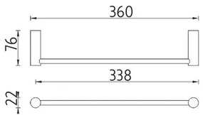 NIMCO BR 11035-26 - Appendiabiti da parete BORMO 36 cm cromo lucido