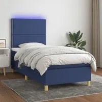 Letto a Molle con Materasso e LED Blu 90x190 cm in Tessutocod mxl 98992