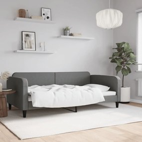 Letto Da Giorno Grigio Scuro 100x200 Cm İn Tessuto /