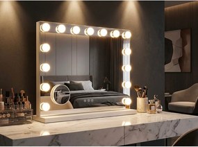 Specchio da parete con illuminazione/con ripiano 55x43 cm Hollywood – Mauro Ferretti