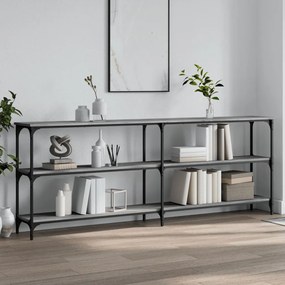 Tavolo consolle grigio sonoma 200x29x75 cm in legno multistrato