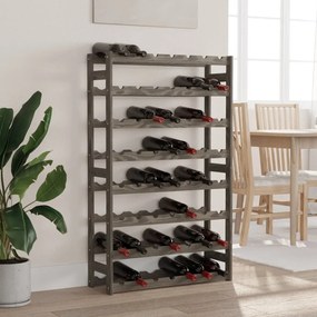 Portabottiglie Per 56 Bottiglie Grigio Legno Massello Di Pino /