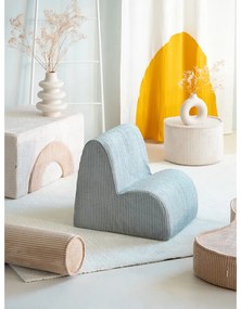 Poltrona per bambini color menta con rivestimento in velluto a coste Cloud – Wigiwama
