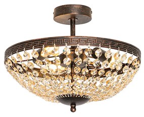 Plafoniera classica bronzo e cristallo 3 luci - Mondrian