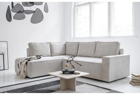 Divano letto angolare in velluto a coste bianco Brave Dave - Miuform