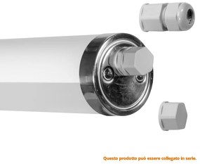 Plafoniera LED 150cm 50W IP69K in PMMA - con driver Philips Xitanium Colore Bianco Naturale 4.000K