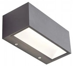 Applique Da Esterno Contemporanea Box Alluminio E Vetro Grigio Led 12W 4000K