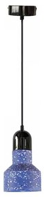 Lampadario a sospensione con filo TERRAZZO 1xE27/60W/230V diametro 12 cm blu