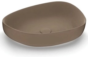 Lavabo da appoggio OLYMPIA CERAMICA irregolare in ceramica L 55 x H 14 x P 40 cm marrone