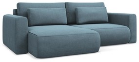 Divano angolare azzurro allungabile/con contenitore (con penisola a sinistra/con chaise lounge) Kapua – Makamii