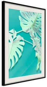 Poster  Teal Monstera  Cornice Quadri Cornice nera con pass-partout, Larghezza x Altezza Home decor 20x30