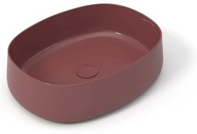 Lavabo da appoggio Wave OLYMPIA CERAMICA ovale in ceramica L 50 x H 14 x P 40 cm melanzana piletta non inclusa