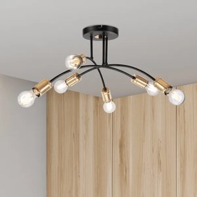 Lampadario a plafone ANYA 6xE27/15W/230V nero/oro