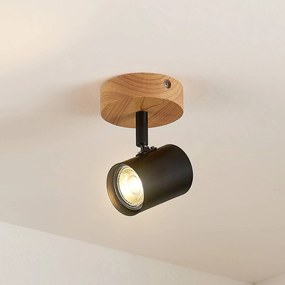 Lindby, faretto da parete Xiomara, a 1 luce, altezza 9 cm, legno