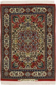 Isfahan Tappeto 100 x 140 Beige (Iran) Annodato A Mano