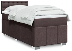 Giroletto A Molle Con Materasso Marrone Scuro 90x190cm Tessuto /