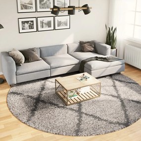 Tappeto Shaggy Pamplona A Pelo Lungo Beige E Antracite Ø 280 Cm /