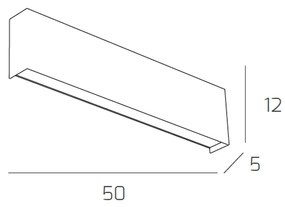 Applique Moderna Wally Metallo Sabbia 2 Luci 2G11 50Cm