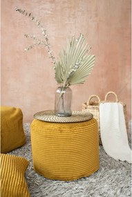 Puof a sacco color senape con rivestimento in velluto a coste Mini – SLOWDOWN