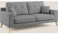 Divano 3 Posti 186x95x91 cm in Tessuto Grigio