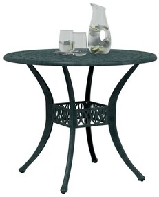 Tavolo da giardino verde Ø90x75 cm in alluminio pressofuso