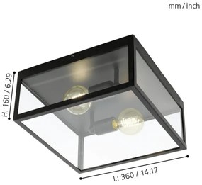 Eglo 49392 - Plafoniera CHARTERHOUSE 2xE27/60W/230V