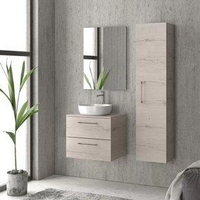 Mobiletto bagno 60 cm con due cassetti e piano per lavabo appoggio EL-60P - KAMALU