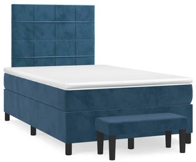 Giroletto A Molle Con Materasso Blu Scuro 120x190 Cm İn Velluto /