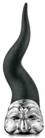 Bongelli preziosi corno con maschera pulcinella h 31 cm - varie colorazioni NERO ARGENTO