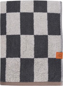 Asciugamano tipo terry color antracite/beige in cotone organico 70x133 cm Retro – Mette Ditmer Denmark