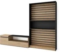 Mobile Soggiorno TV, 260x186x35cm, Per TV fino a 65 , Rovere e nero RF 2538